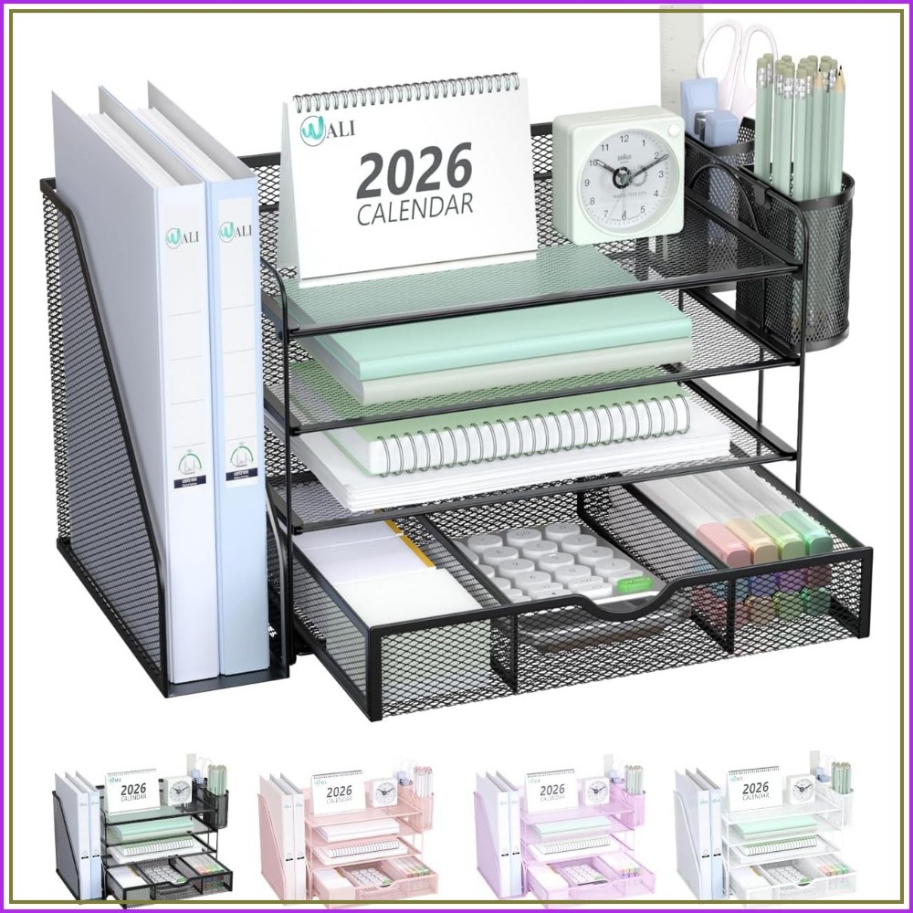 Home Office Image - 4-poziomowy organizer na dokumenty z szufladą
