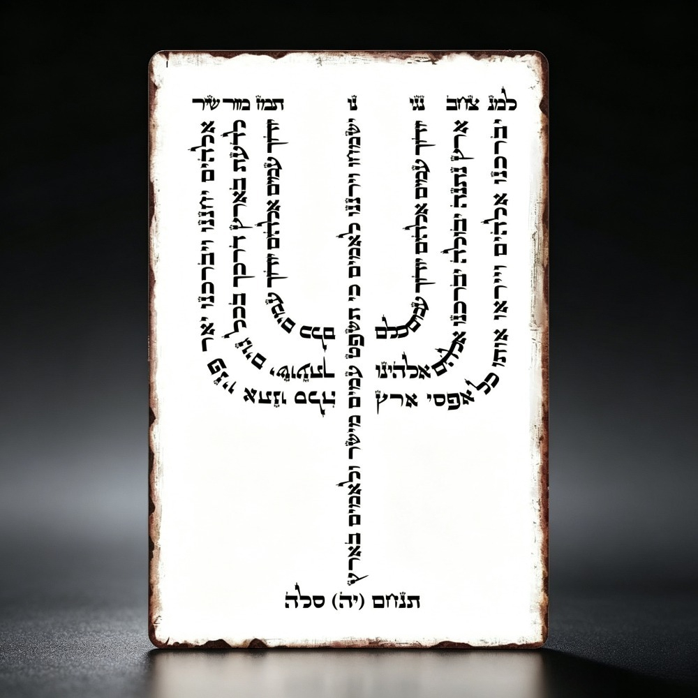 Home Office Art - CIFBUY Vintage Hebrajski YHVH Aluminiowy Znak