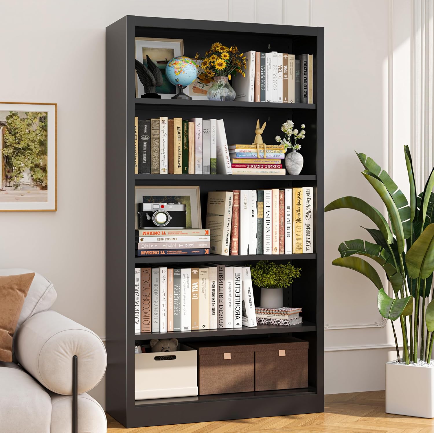 55-calowy metalowy regał na ks – Home Office With Library recenzja i cena