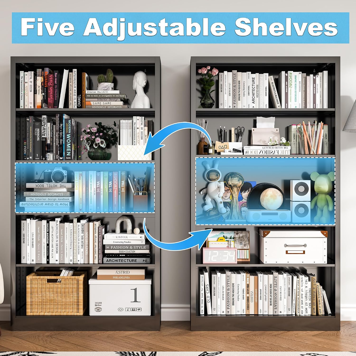 55-calowy metalowy regał na ks – Home Office With Library recenzja i cena