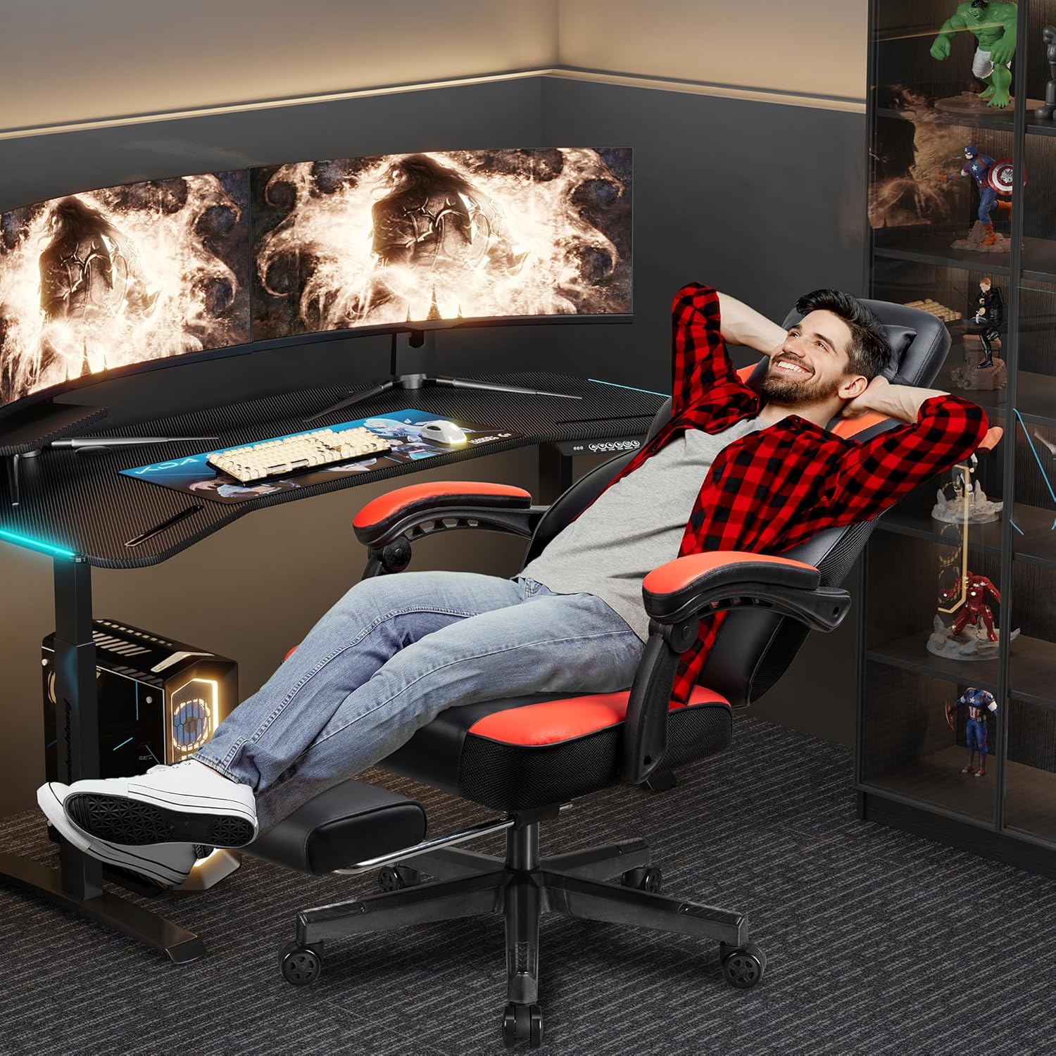 Krzesło gamingowe z podnóżkiem – Home Office Image recenzja i cena