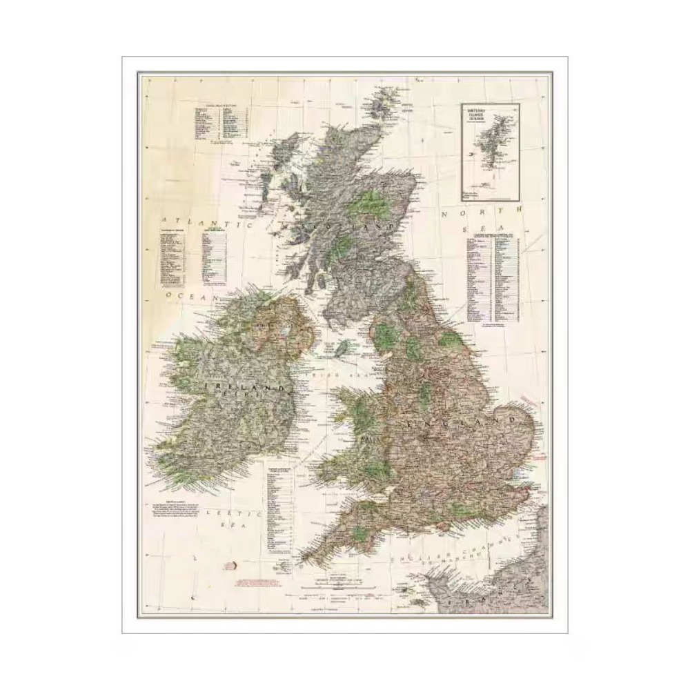 Vintage HD Mapa Wielkiej Bryta – Home Office With Library recenzja i cena